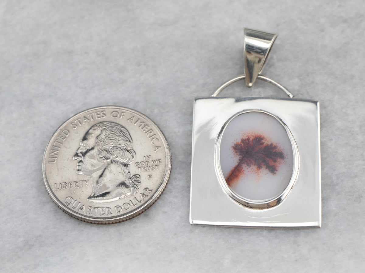 Unisex Dendritic Agate Pendant