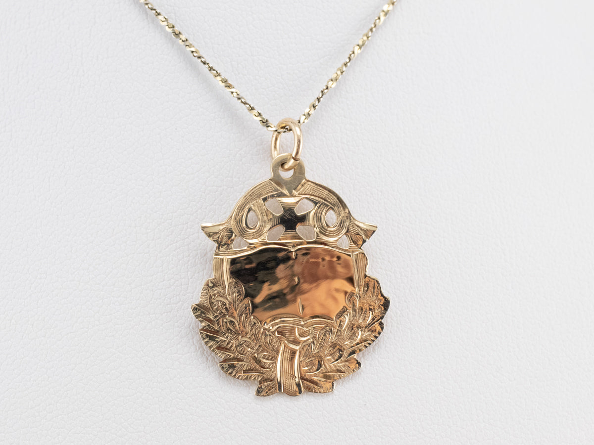 Vintage Yellow Gold Medallion