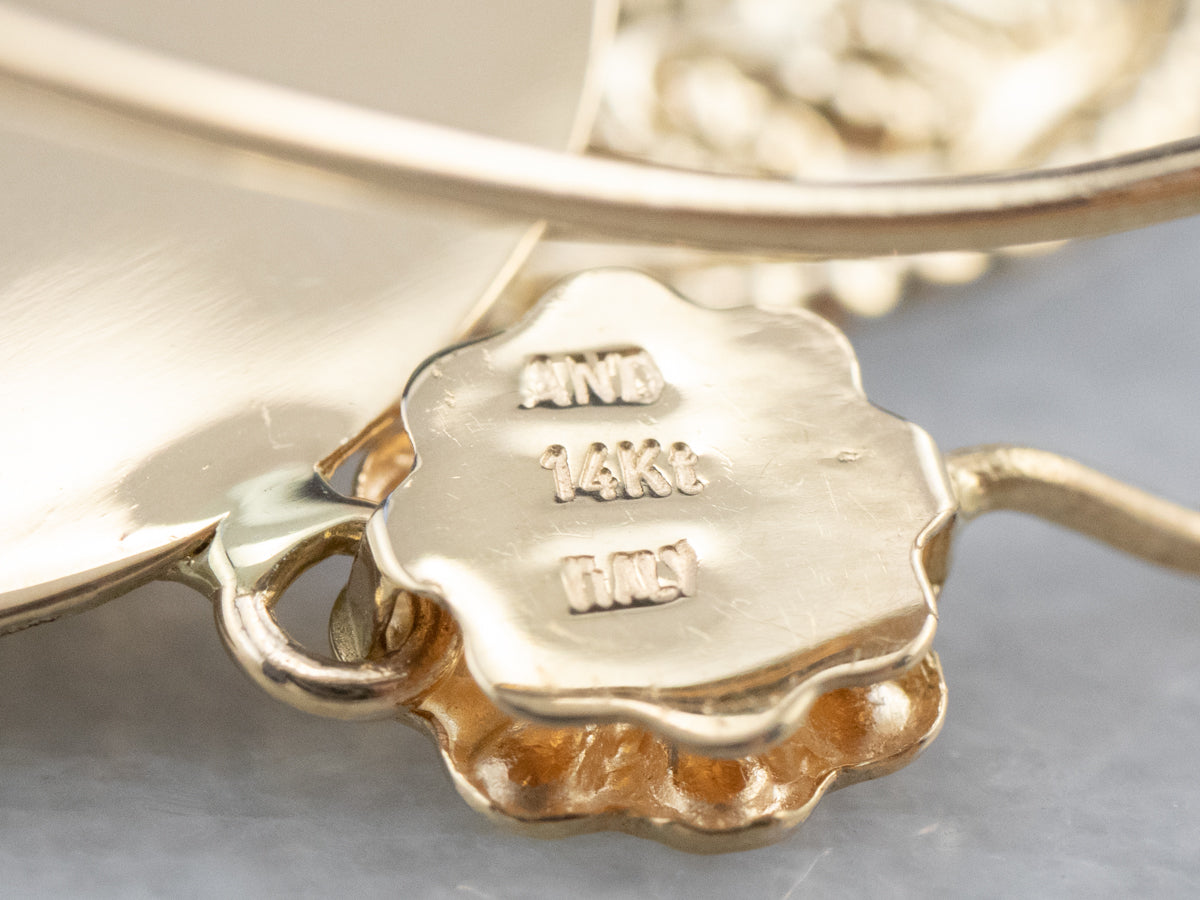 Ornate Italian Gold Drop Earrings