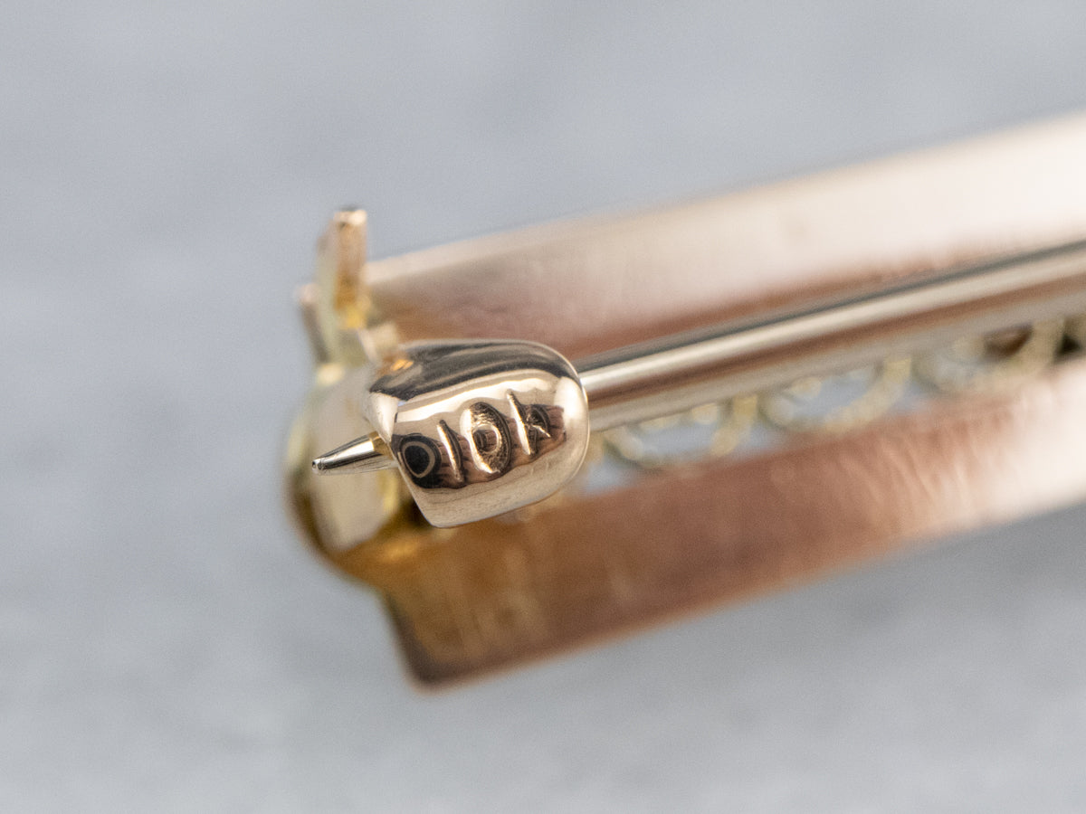 Art Deco Synthetic Sapphire Filigree Brooch