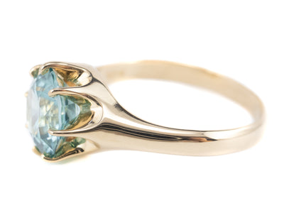 Woodman Blue Zircon Gold Ring