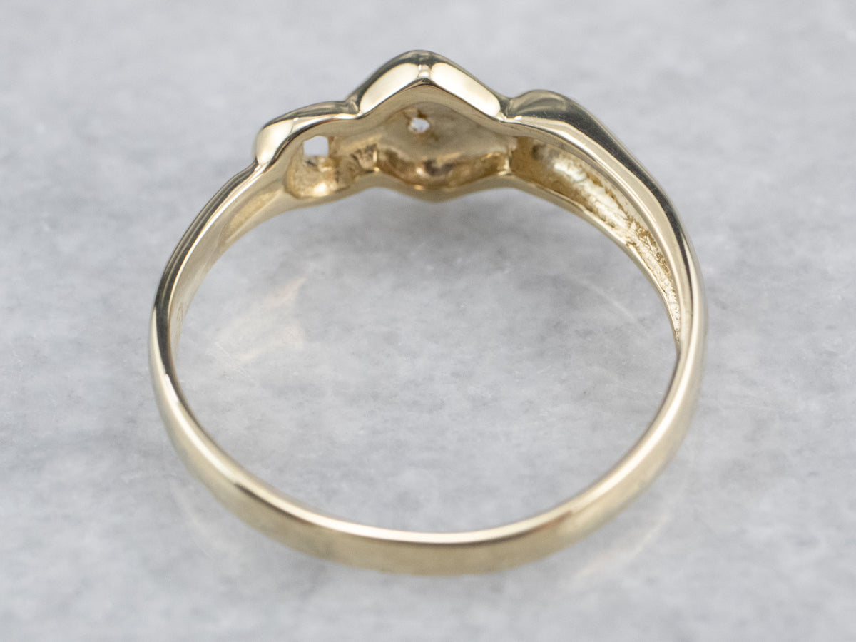 Modernist Diamond Two Tone Gold Ring
