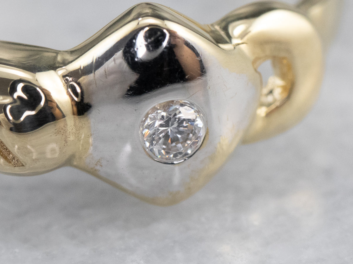 Modernist Diamond Two Tone Gold Ring