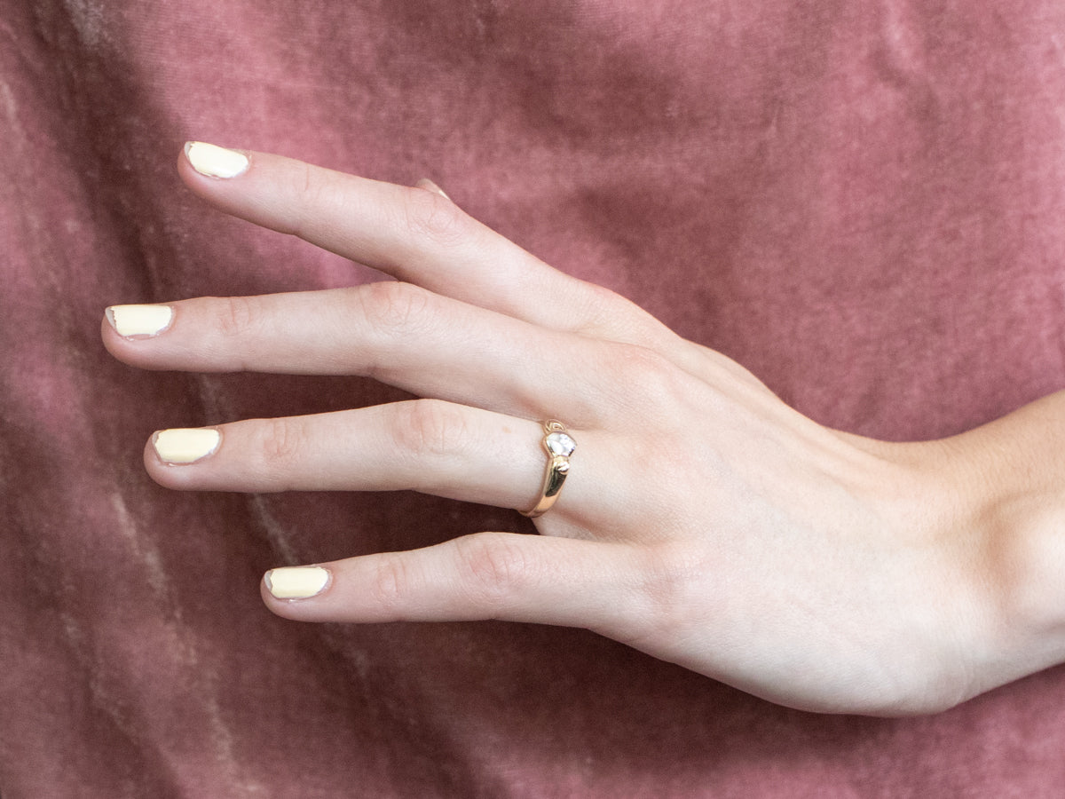 Modernist Diamond Two Tone Gold Ring