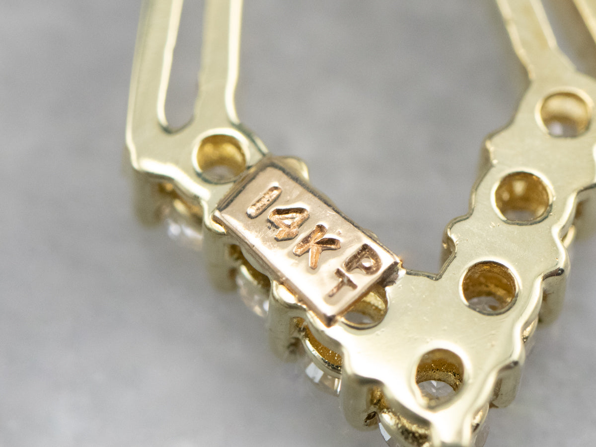 Diamond Gold Statement Drop Earrings