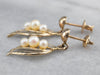 Pearl Gold Petal Drop Earrings