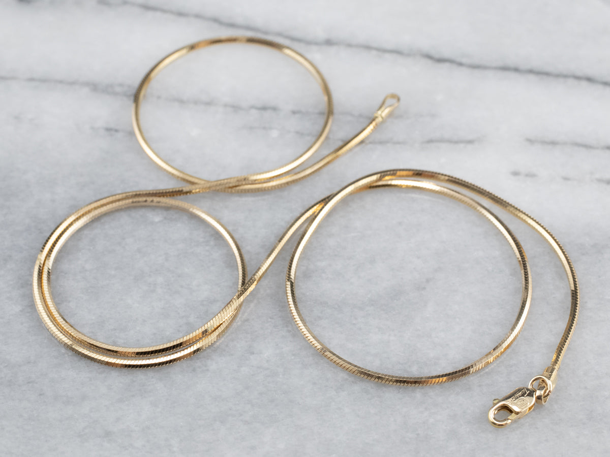 Cadena de serpiente de oro amarillo de 20 pulgadas