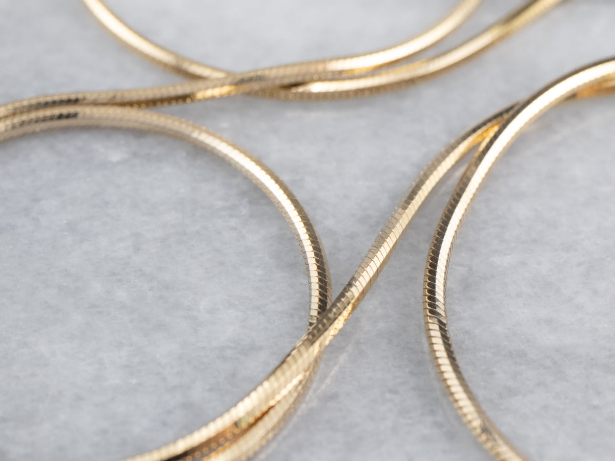 Cadena de serpiente de oro amarillo de 20 pulgadas