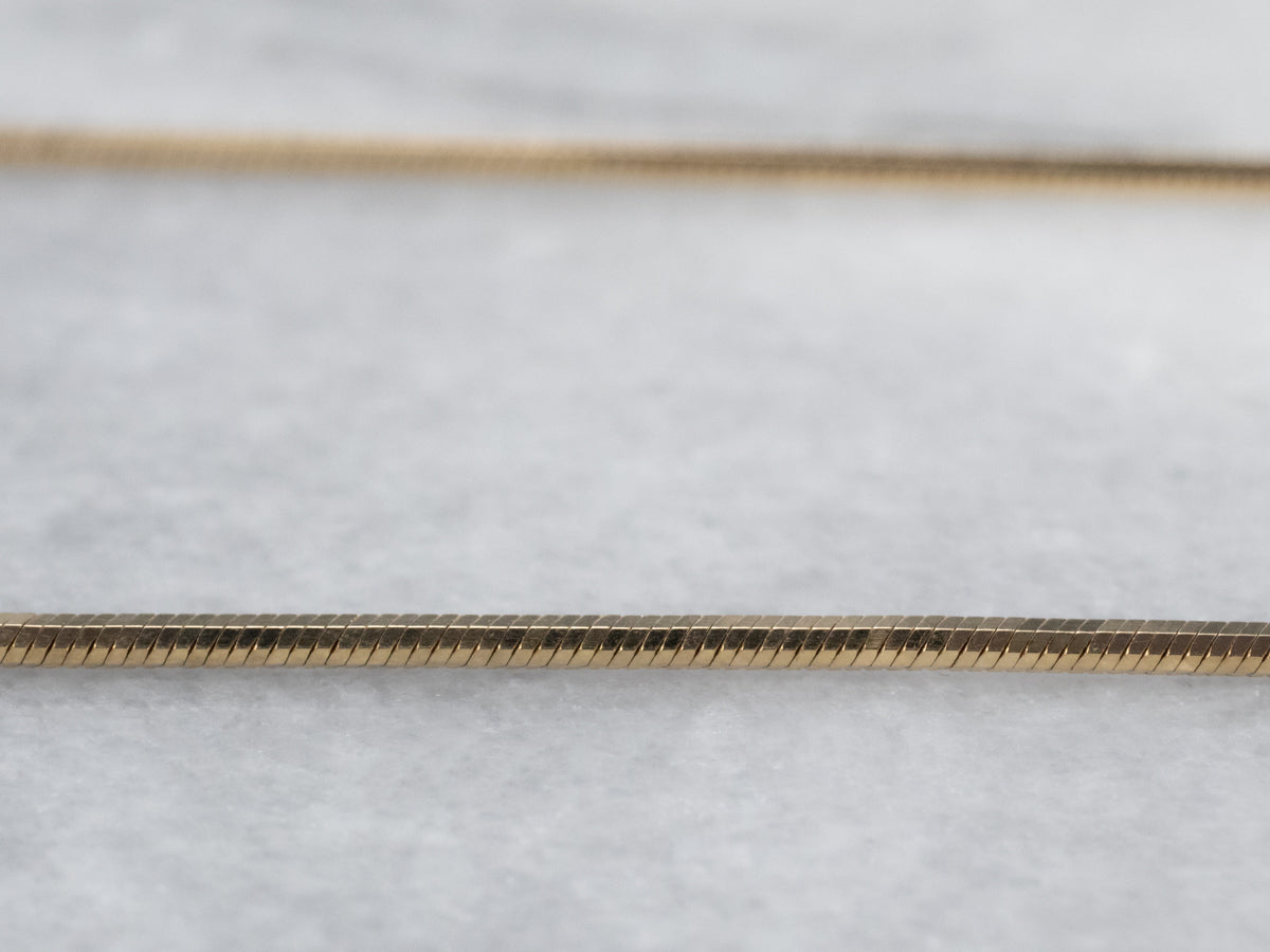 Cadena de serpiente de oro amarillo de 20 pulgadas