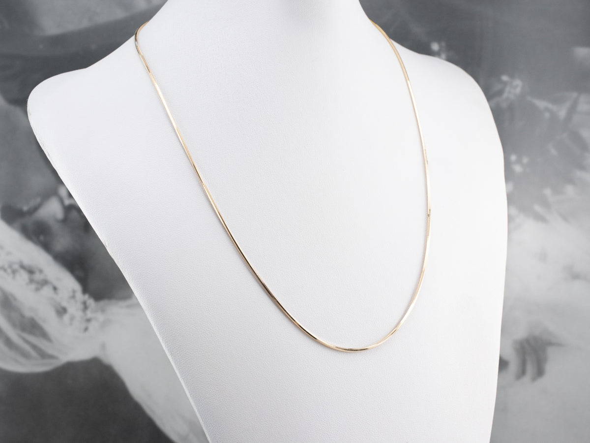 Cadena de serpiente de oro amarillo de 20 pulgadas