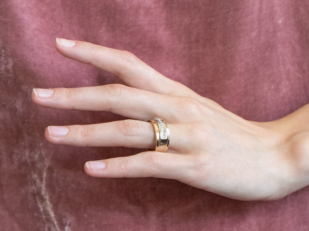 Heavy Men's Gold Diamond Band