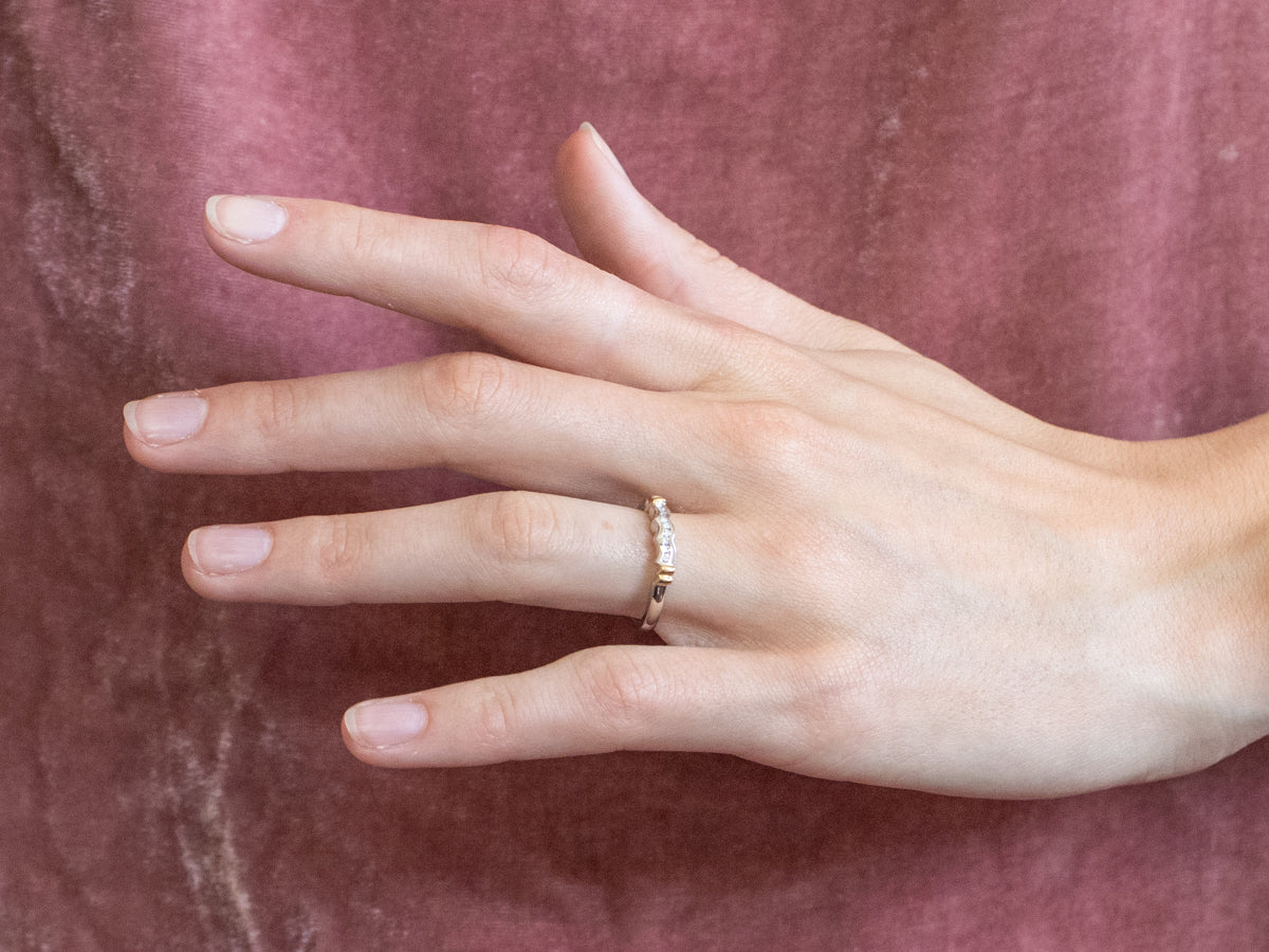 Scalloped Mixed Metal Diamond Band