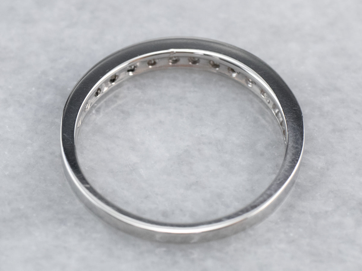 Platinum Bar Set Diamond Wedding Band
