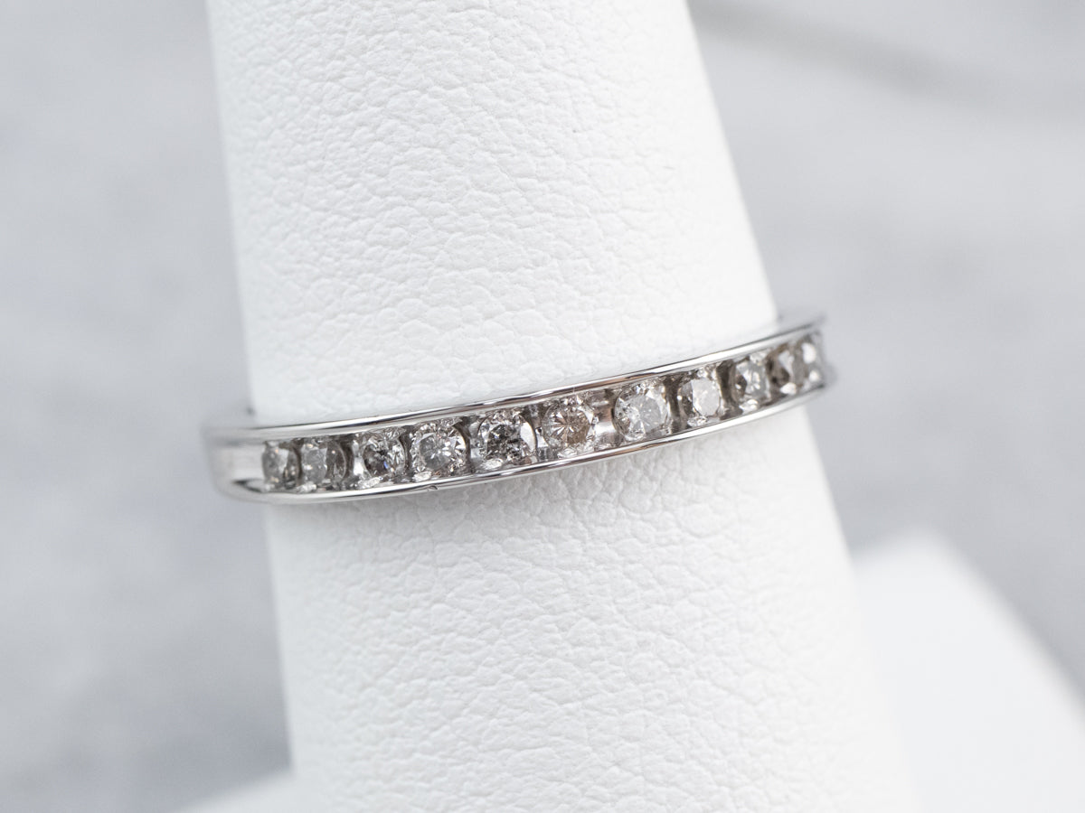 Platinum Bar Set Diamond Wedding Band