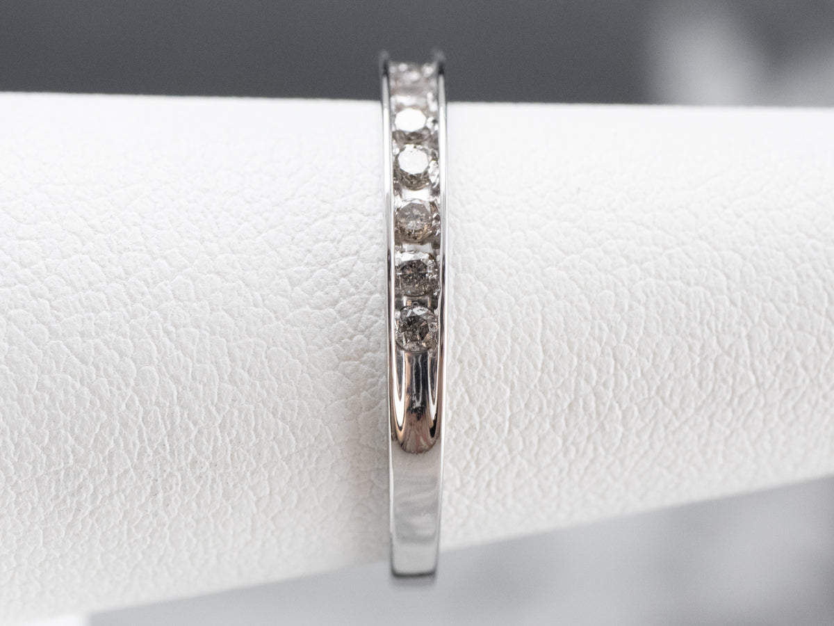 Platinum Bar Set Diamond Wedding Band
