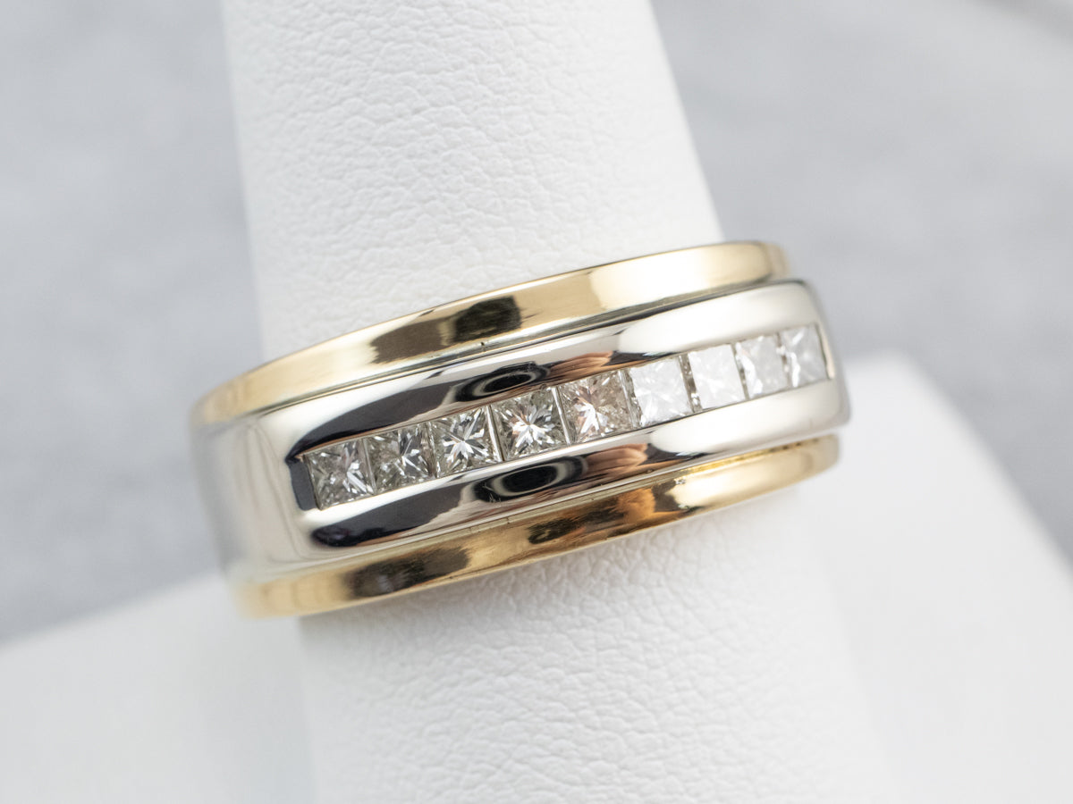 Heavy Men's Gold Diamond Band