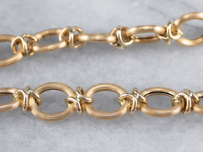 Vintage Gold Oval Link Chain Bracelet
