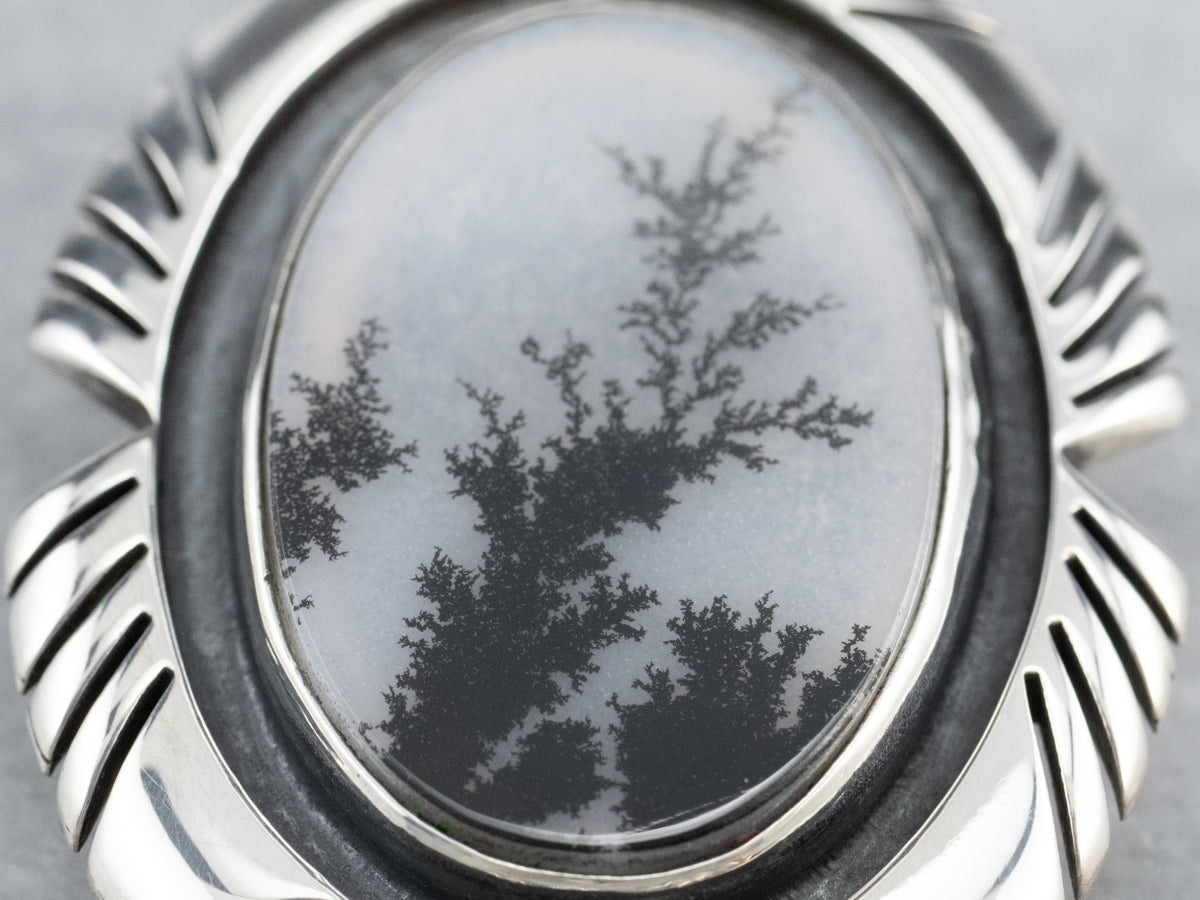 Sterling Tribal Style Agate Pin or Pendant