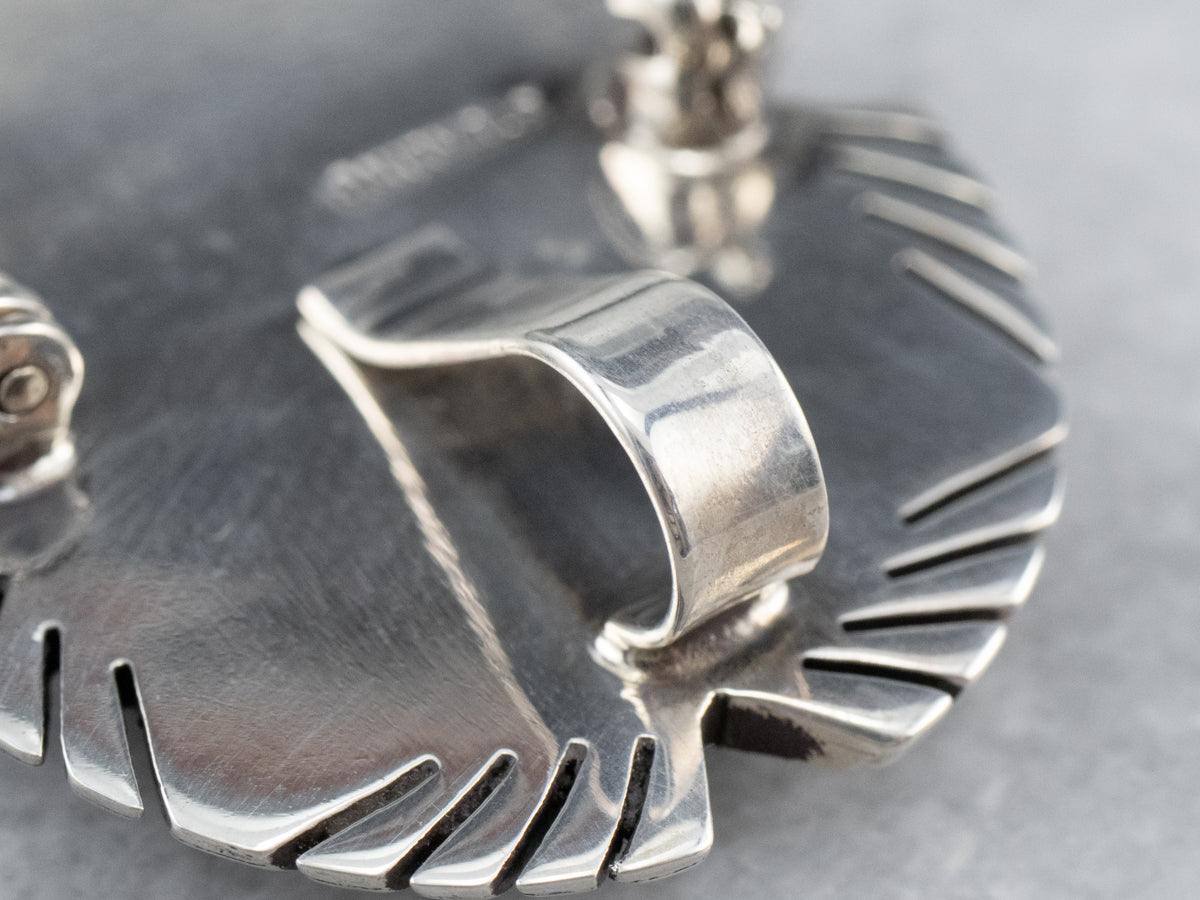 Sterling Tribal Style Agate Pin or Pendant