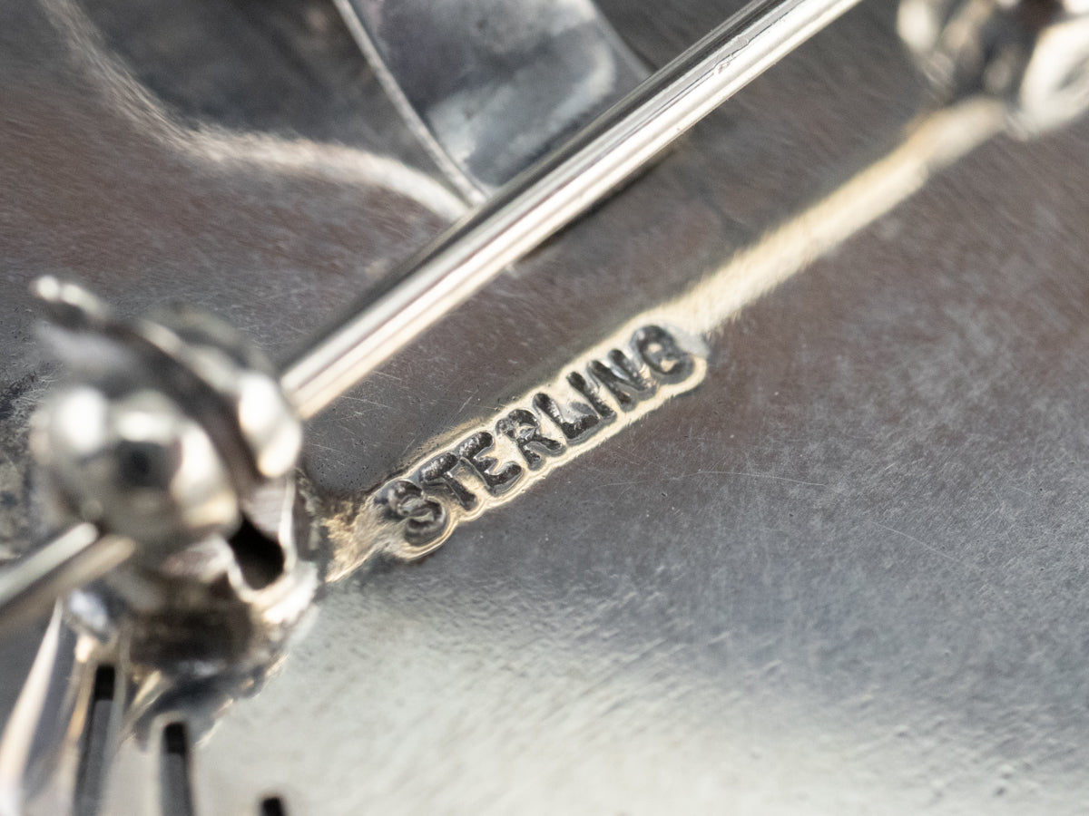 Sterling Tribal Style Agate Pin or Pendant