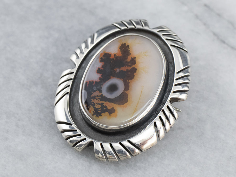 Tribal Style Agate Pin or Pendant