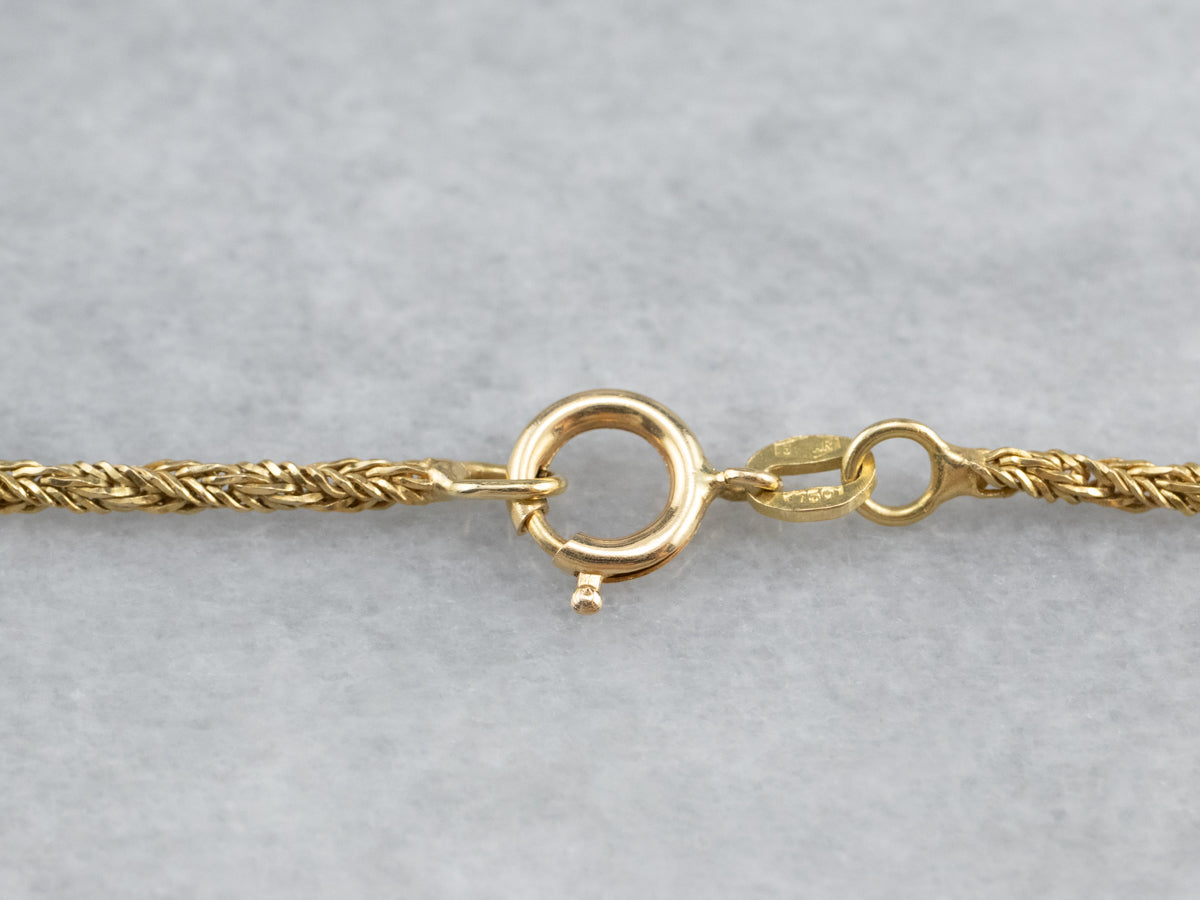 Collar De Cadena De Trigo Retorcido En Oro De 18 Quilates