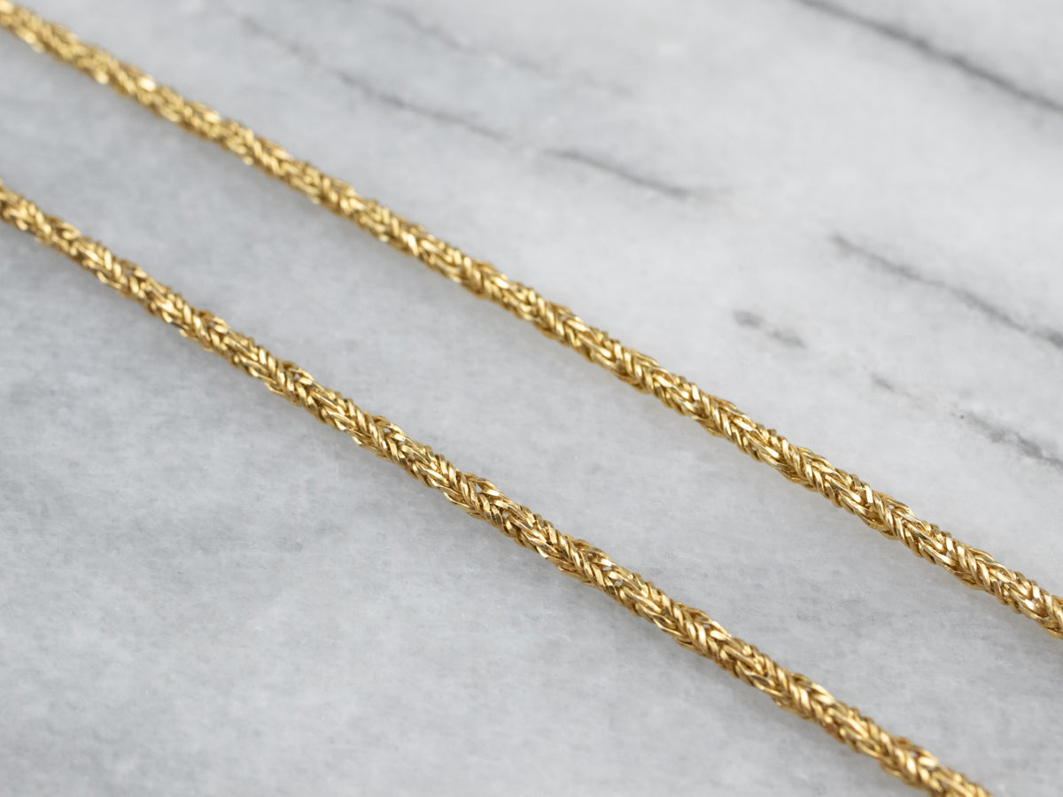 Collar De Cadena De Trigo Retorcido En Oro De 18 Quilates