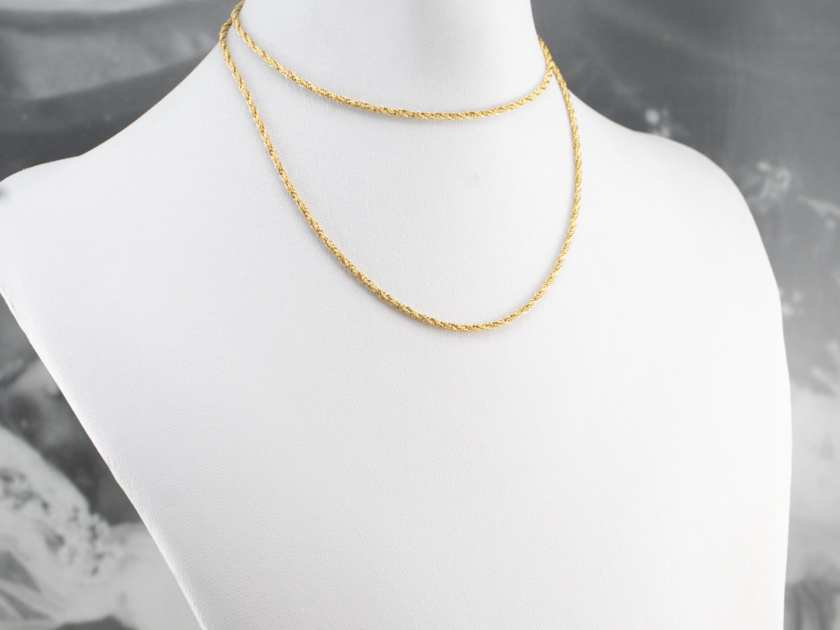 Braided/Twisted Wheat-style Chain, Extra Petite, Gold-tone Finish