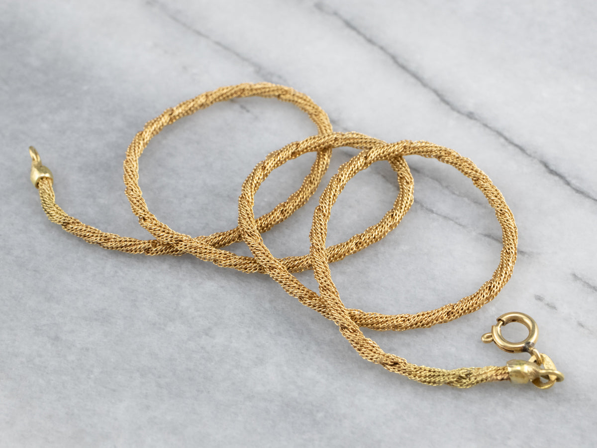 Collar De Cadena De Malla De Oro De 18 Quilates