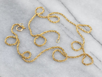 18K Gold Twisted Wheat Chain Necklace