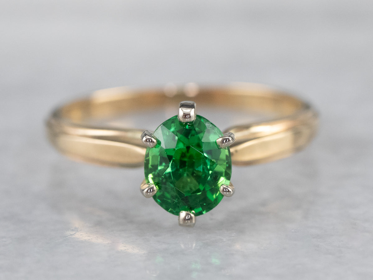 Vintage Gold Tsavorite Garnet Ring