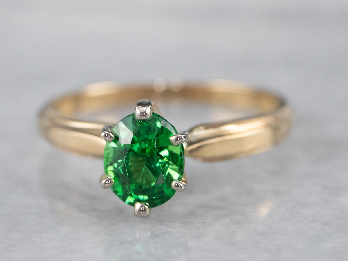 Vintage Gold Tsavorite Garnet Ring