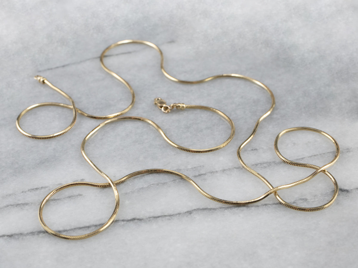 Long Italian Gold Snake Chain