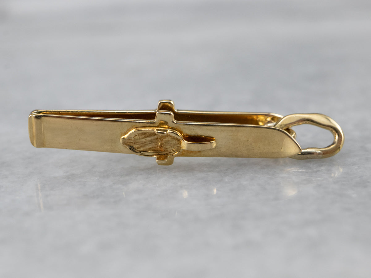 Vintage 18K Gold Skiing Charm Pendant