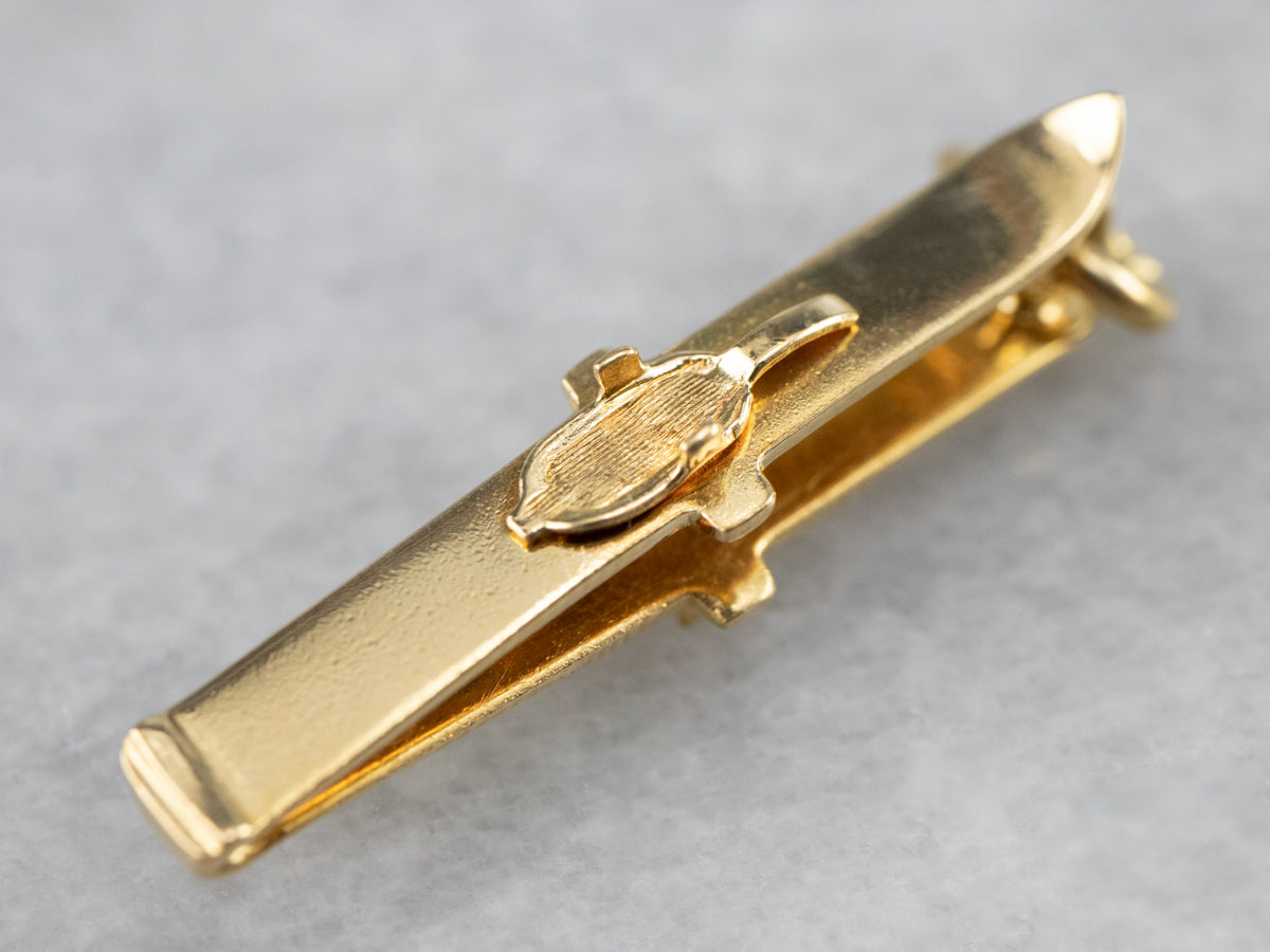 Vintage 18K Gold Skiing Charm Pendant