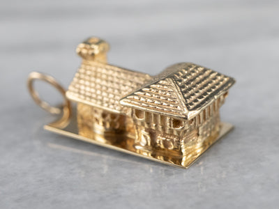 Vintage Gold House Charm Pendant