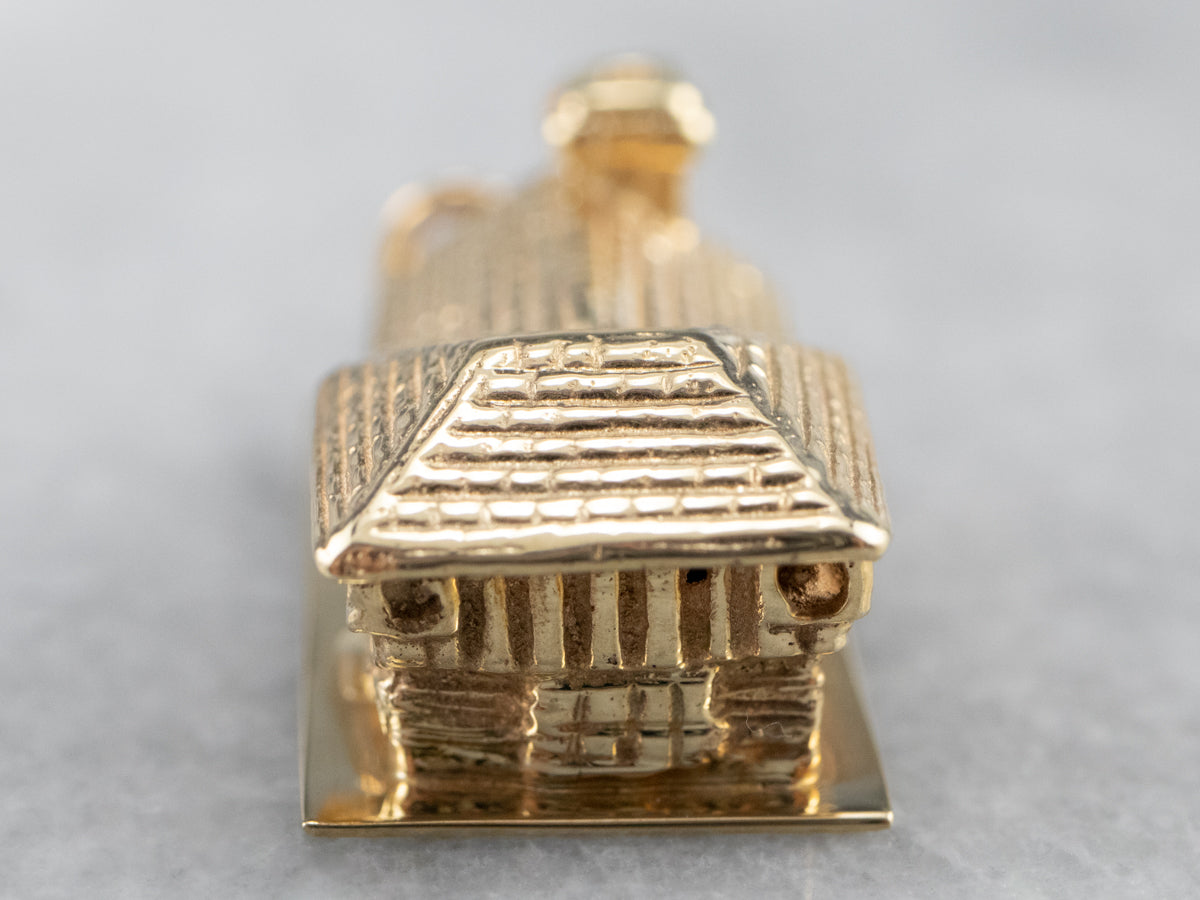Vintage Gold House Charm Pendant