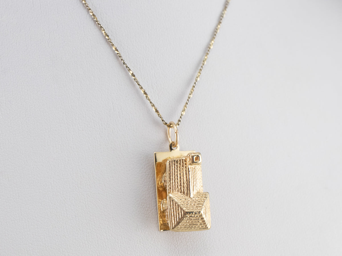 Vintage Gold House Charm Pendant