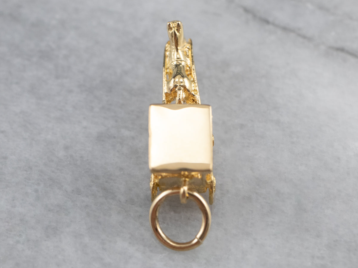 Gold Horse and Carriage Charm