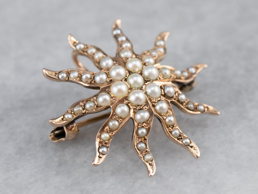 Victorian Seed Pearl Brooch or Pendant