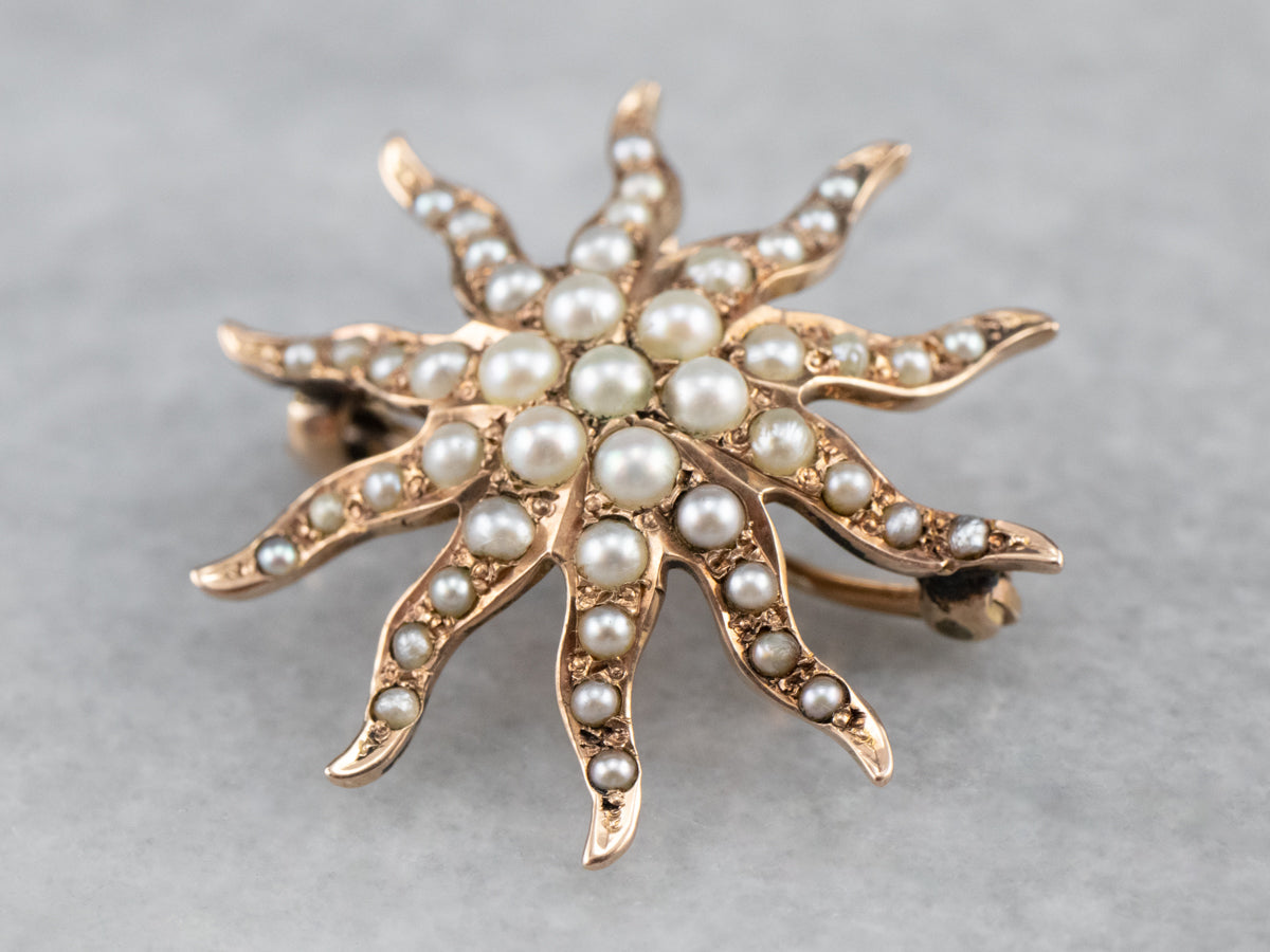 Victorian Seed Pearl Brooch or Pendant