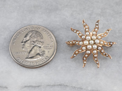 Victorian Seed Pearl Brooch or Pendant