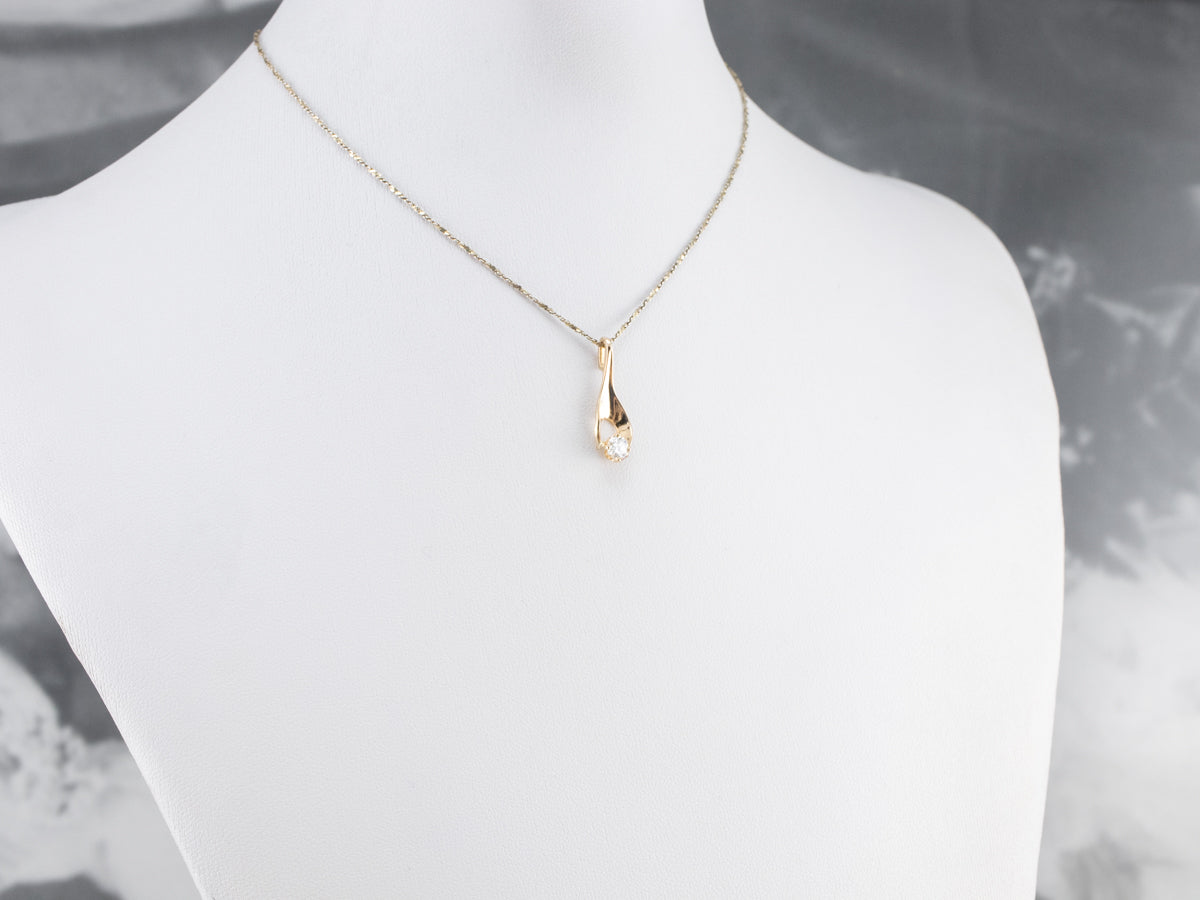Simple Gold Diamond Pendant