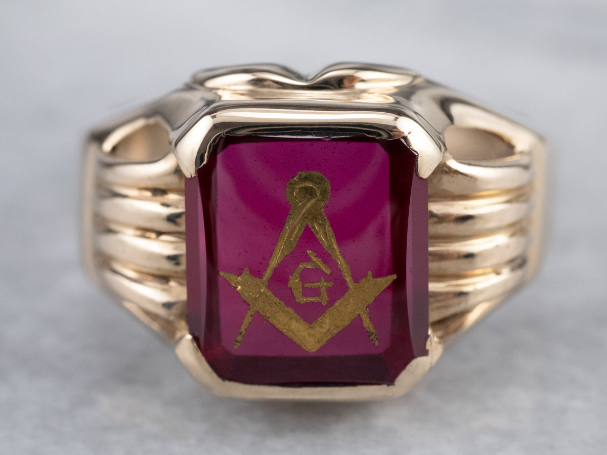 Vintage Masonic Statement Ring