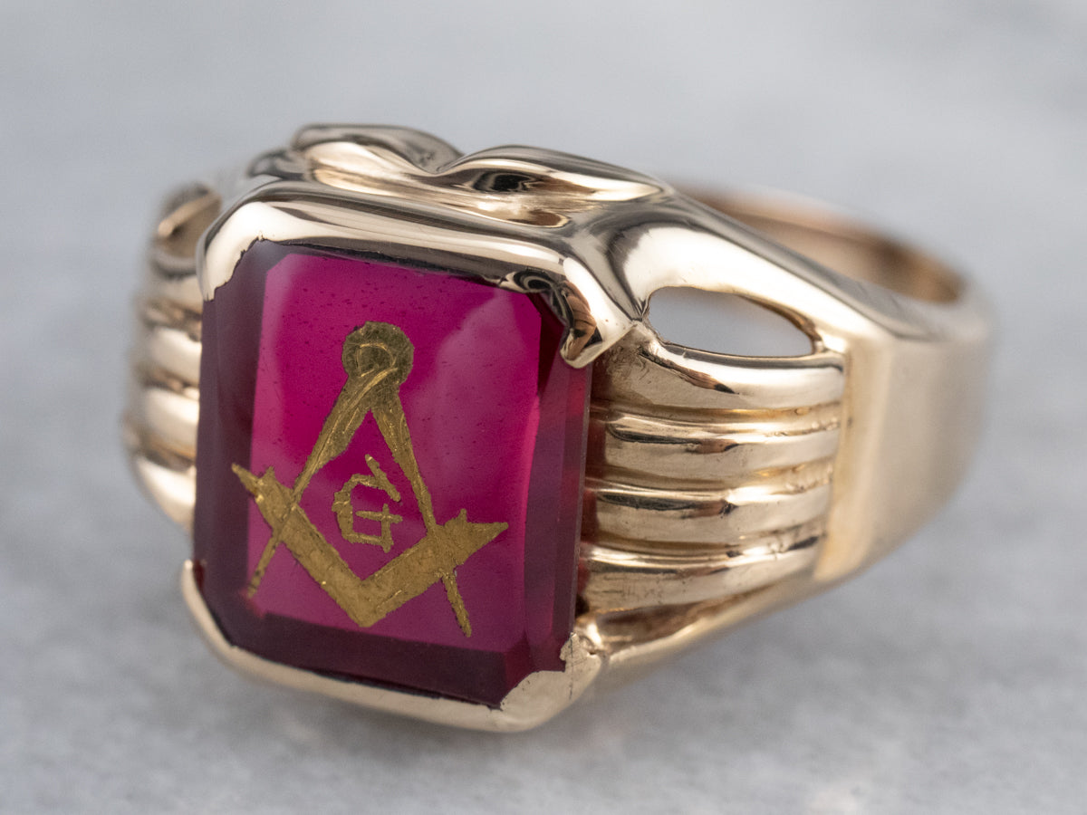 Vintage Masonic Statement Ring