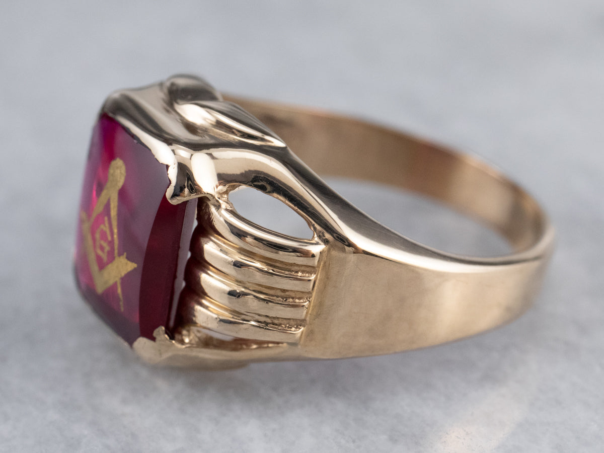Vintage Masonic Statement Ring