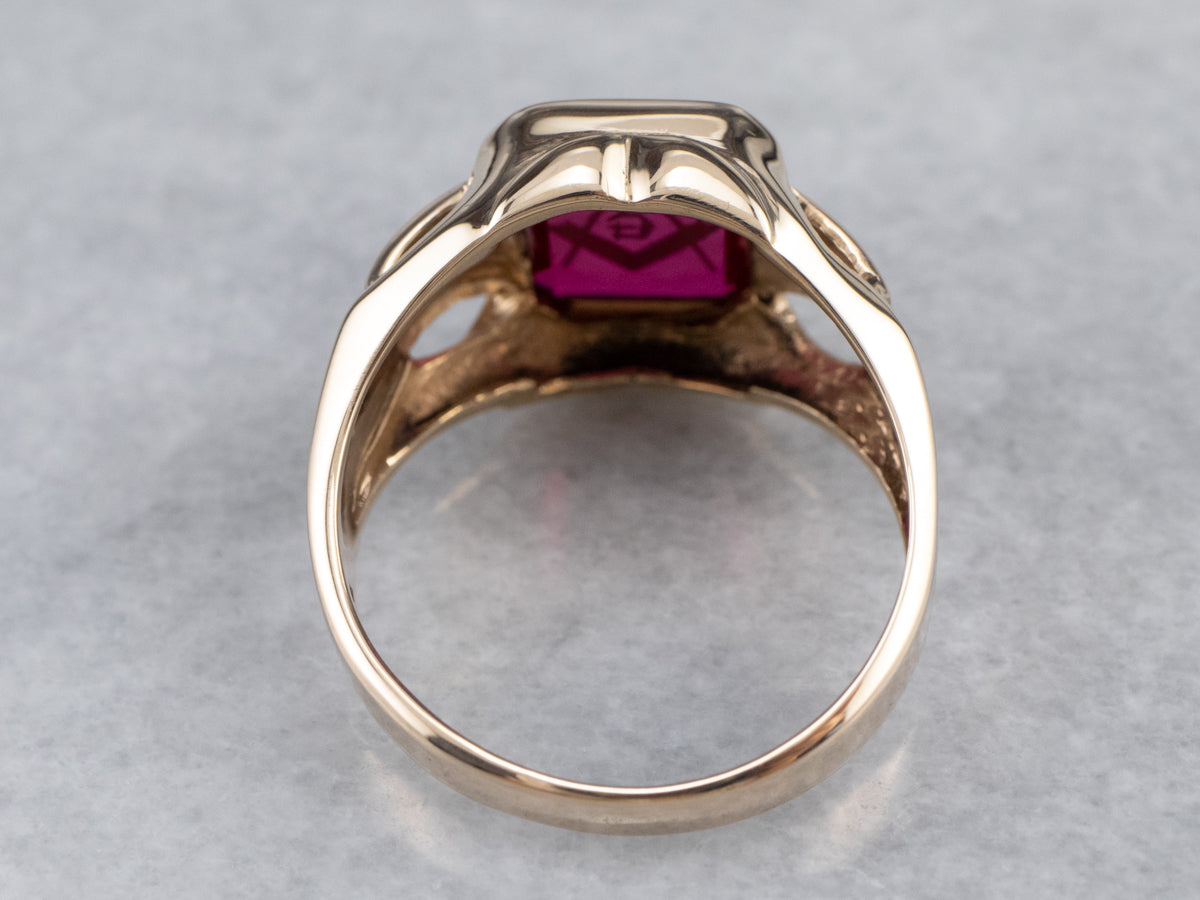 Vintage Masonic Statement Ring