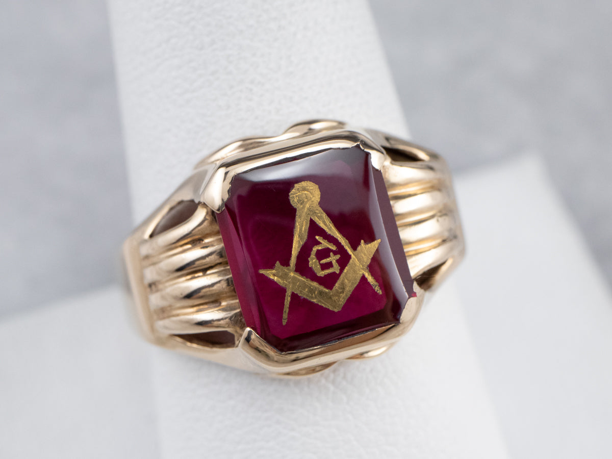 Vintage Masonic Statement Ring