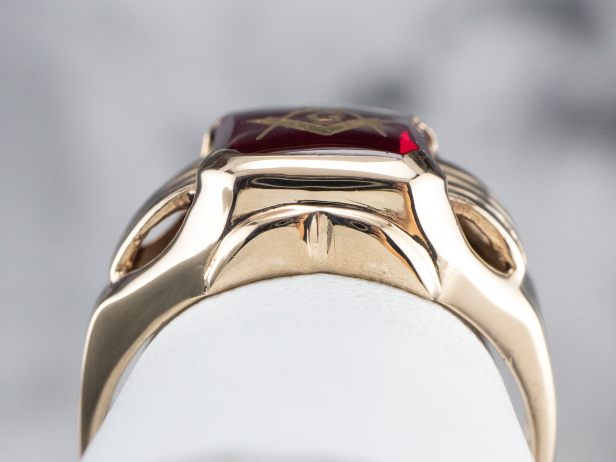 Vintage Masonic Statement Ring