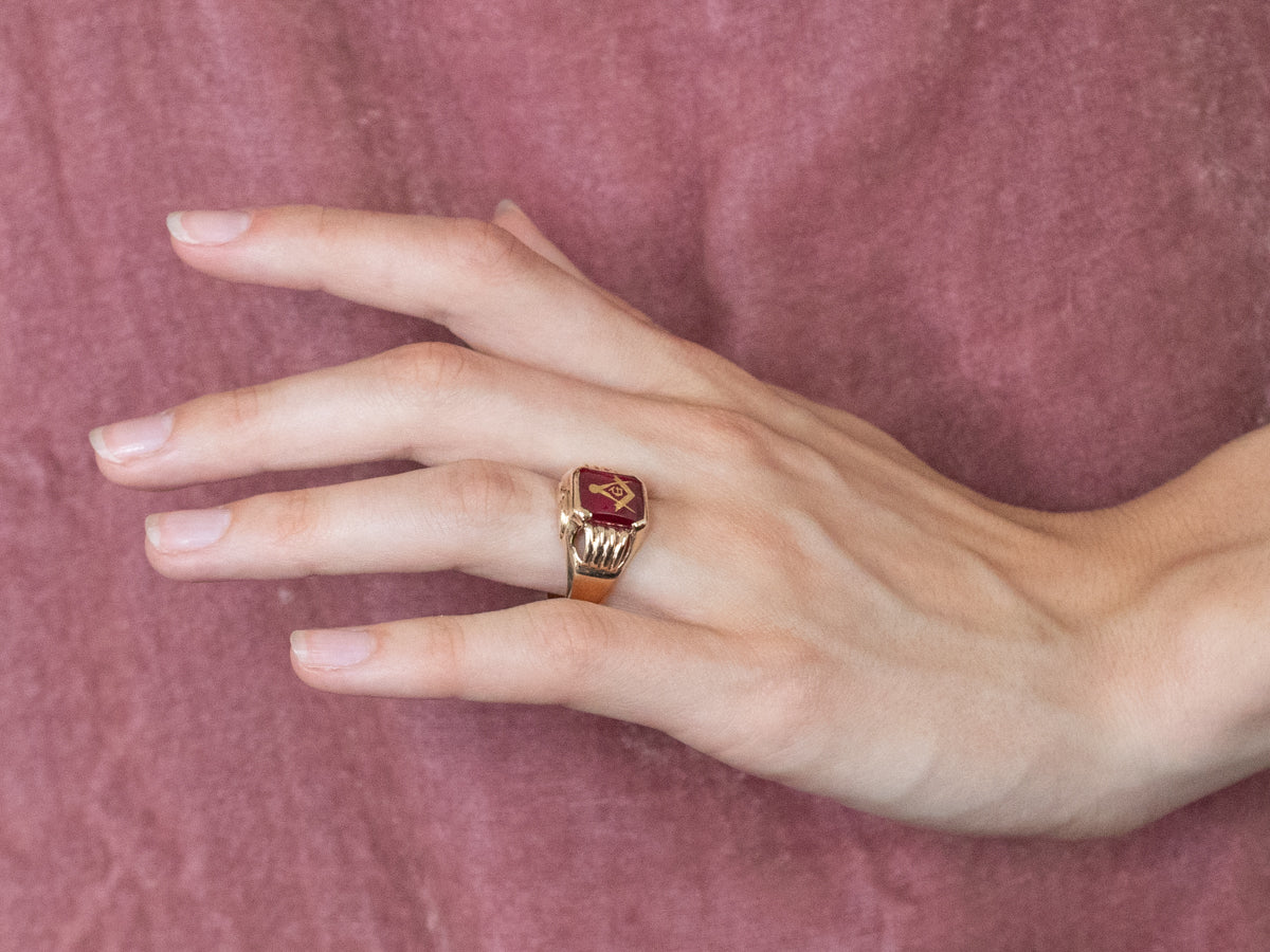 Vintage Masonic Statement Ring